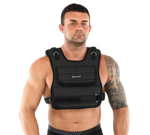 Жилет обважнювач з регульованою вагою Zelart WEIGTH VEST вага-0,5-10кг чорний