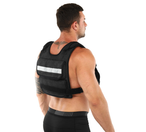 Жилет обважнювач з регульованою вагою Zelart WEIGTH VEST вага-0,5-10кг чорний