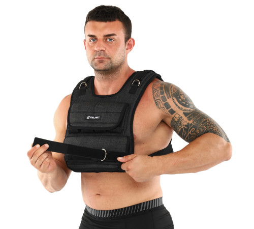 Жилет обважнювач з регульованою вагою Zelart WEIGTH VEST вага-0,5-10кг чорний