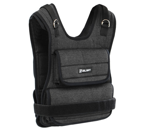 Жилет обважнювач з регульованою вагою Zelart WEIGTH VEST вага-0,5-10кг чорний
