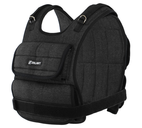 Жилет обважнювач з регульованою вагою Zelart WEIGTH VEST вага-0,5-10кг чорний