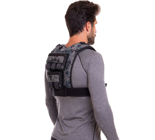 Жилет обважнювач з регульованою вагою Zelart WEIGTH VEST вага-1-10кг камуфляж
