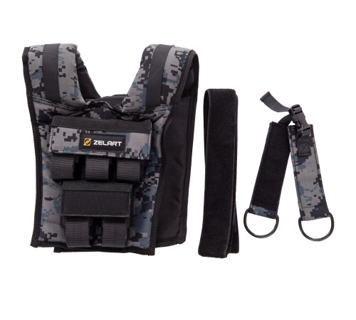 Жилет обважнювач з регульованою вагою Zelart WEIGTH VEST вага-1-10кг камуфляж