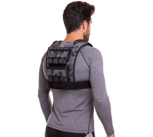 Жилет обважнювач з регульованою вагою Zelart WEIGTH VEST вага-1-12кг камуфляж