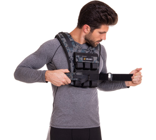 Жилет обважнювач з регульованою вагою Zelart WEIGTH VEST вага-1-12кг камуфляж