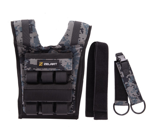 Жилет обважнювач з регульованою вагою Zelart WEIGTH VEST вага-1-12кг камуфляж