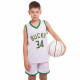 Форма баскетбольная детская NBA клуб Milwaukee Bucks 34 S-2XL белый-зеленый
