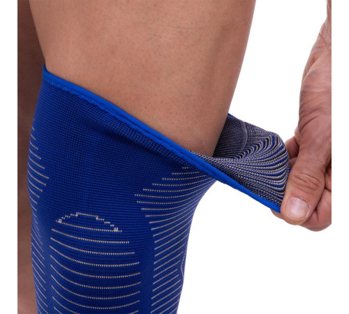 Наколенник спортивный эластичный компрессионный SIBOTE S-XL 1шт синий