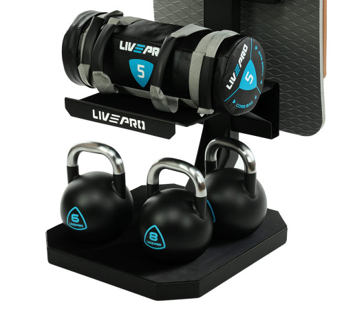 Стелаж модульний для інвентаря кросфіт STORAGE RACK LiveUp розмір-55x60x180см чорний