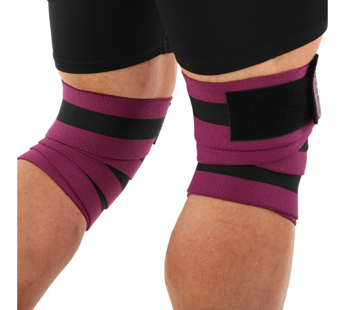 Колінні бинти для присідань BUNDLED KNEECAP EZOUS 2шт чорний-фіолетовий
