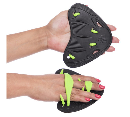 Лопатки на пальцы для плавания MadWave FINGER PADDLES черный