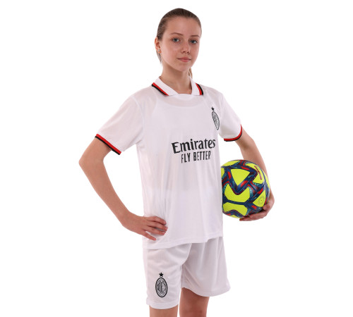Форма футбольна дитяча із символікою футбольного клубу AC MILAN гостьова 2025 SP-Sport 20-28 білий