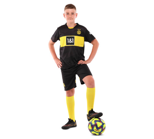 Форма футбольна дитяча із символікою футбольного клубу BORUSSIA DORTMUND гостьова 2025 SP-Sport 20-28 чорний-жовтий