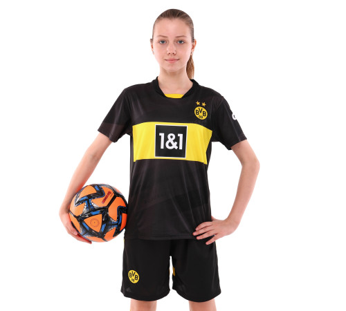 Форма футбольна дитяча із символікою футбольного клубу BORUSSIA DORTMUND гостьова 2025 SP-Sport 20-28 чорний-жовтий