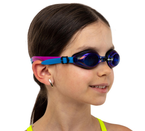 Окуляри для плавання юніорські райдужні лінзи MadWave AQUA RAINBOW JUNIOR синій