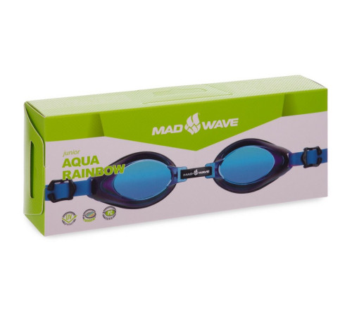 Окуляри для плавання юніорські райдужні лінзи MadWave AQUA RAINBOW JUNIOR синій