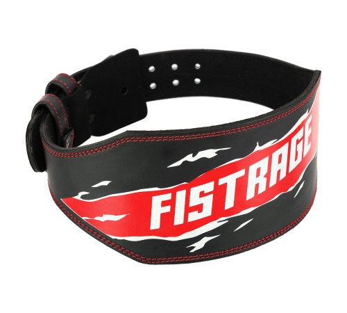 Пояс атлетичний шкіряний FISTRAGE спинка-15см розмір-S-XL чорний-червоний