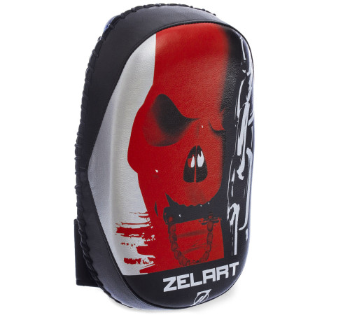Тай-пед ударний для Муай Тай вигнутий з ременями та ручкою PU ZELART 33,5x20x11см 1шт кольори в асортименті