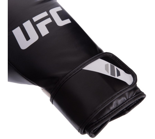 Рукавиці боксерські на липучці PU UFC PRO Fitness 14 унцій чорний