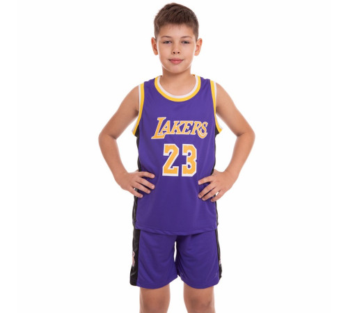 Форма баскетбольна дитяча NBA клуб Los Angeles Lakers 23 S-2XL кольори в асортименті