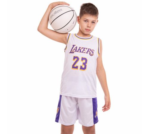 Форма баскетбольна дитяча NBA клуб Los Angeles Lakers 23 S-2XL кольори в асортименті