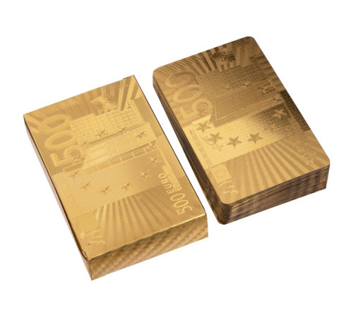 Карты игральные пластиковые золотые SP-Sport GOLD 500 EURO 54 карты