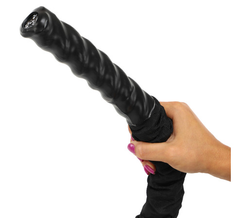 Канат для кросфіту в захисному рукаві Combat Battle Rope BATTLE ROPE Zelart 9м чорний
