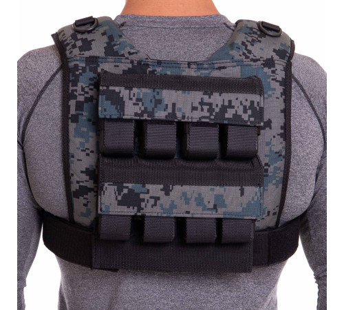 Жилет обважнювач з регульованою вагою Zelart WEIGTH VEST вага-1-16кг камуфляж