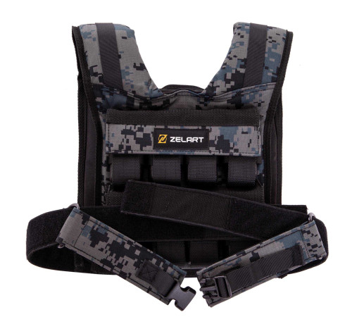Жилет обважнювач з регульованою вагою Zelart WEIGTH VEST вага-1-16кг камуфляж