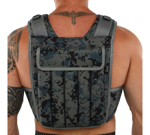 Жилет обважнювач з регульованою вагою Zelart WEIGTH VEST вага-2-20кг камуфляж