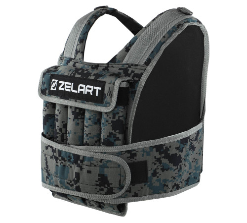 Жилет обважнювач з регульованою вагою Zelart WEIGTH VEST вага-2-20кг камуфляж