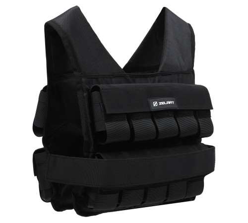 Жилет обважнювач з регульованою вагою Zelart WEIGTH VEST вага-1-20кг чорний