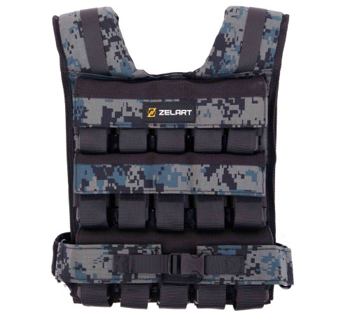 Жилет обважнювач з регульованою вагою Zelart WEIGTH VEST вага-1-20кг камуфляж