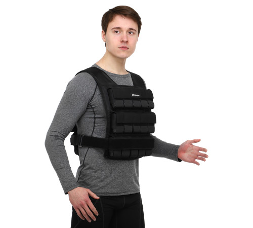 Жилет обважнювач з регульованою вагою Zelart WEIGTH VEST вага-1-30кг чорний