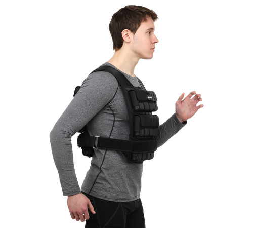 Жилет обважнювач з регульованою вагою Zelart WEIGTH VEST вага-1-30кг чорний