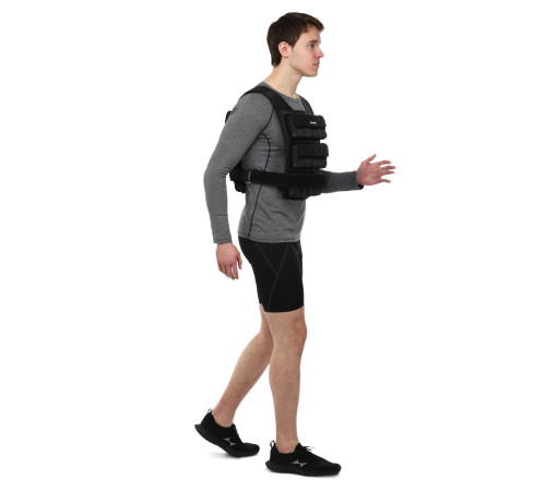 Жилет обважнювач з регульованою вагою Zelart WEIGTH VEST вага-1-30кг чорний
