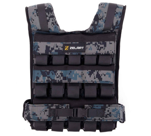 Жилет обважнювач з регульованою вагою Zelart WEIGTH VEST вага-1-30кг камуфляж