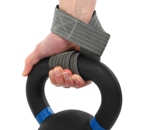 Лямки для тяги LEATHER LIFTING STRAP EZOUS 2шт сірий