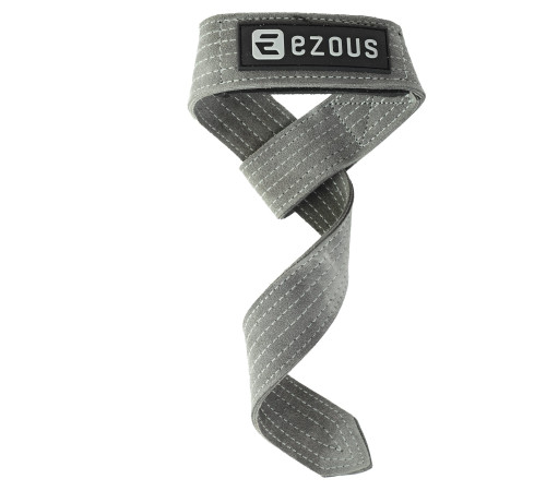 Лямки для тяги LEATHER LIFTING STRAP EZOUS 2шт сірий