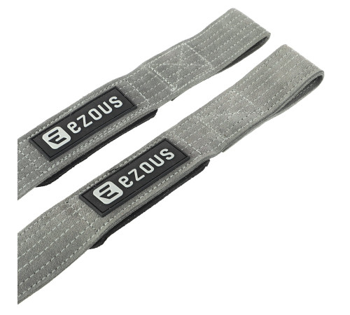 Лямки для тяги LEATHER LIFTING STRAP EZOUS 2шт сірий