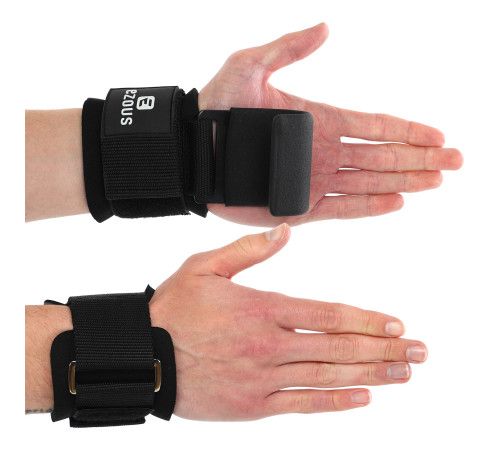 Крюки для подтягивания и тяги на запястья WEIGHTLIFTING HOOK EZOUS 2шт черный