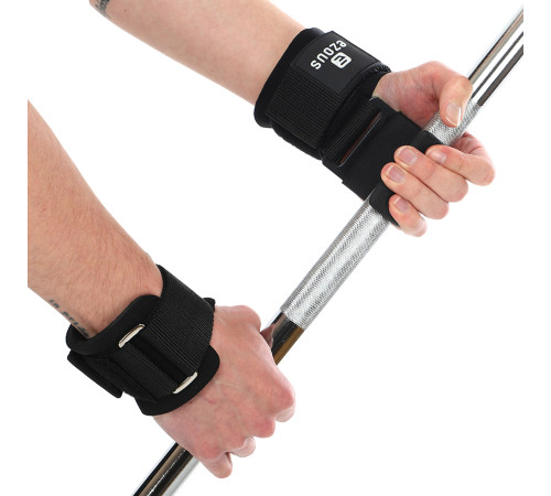 Крюки для подтягивания и тяги на запястья WEIGHTLIFTING HOOK EZOUS 2шт черный