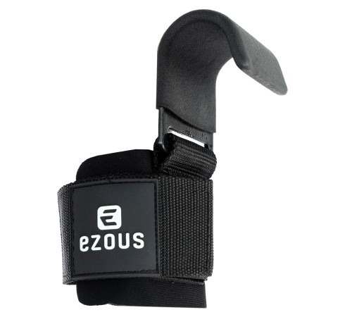 Крюки для подтягивания и тяги на запястья WEIGHTLIFTING HOOK EZOUS 2шт черный