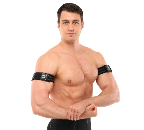 Ленты для тренировок бицепса BFR ремни Kaatsu OCCLUSION BANDS EZOUS 2шт черный-серый