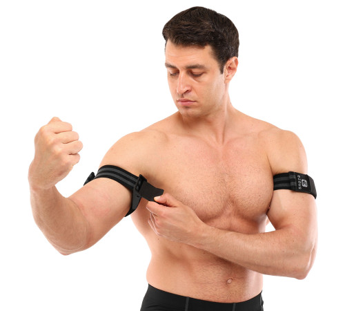 Ленты для тренировок бицепса BFR ремни Kaatsu OCCLUSION BANDS EZOUS 2шт черный-серый