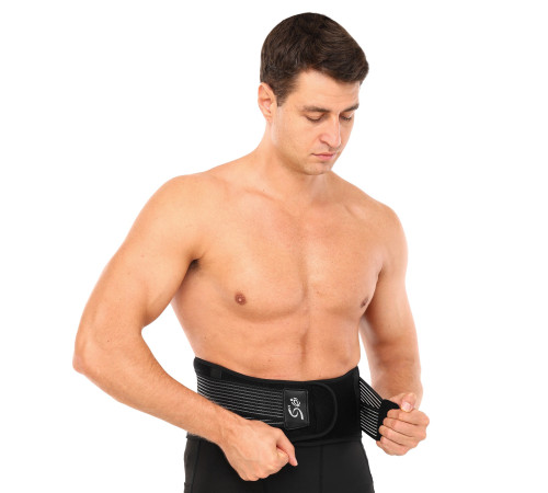 Пояс корсетний для спорту MUTE WAIST SUPPORT one size чорний-білий