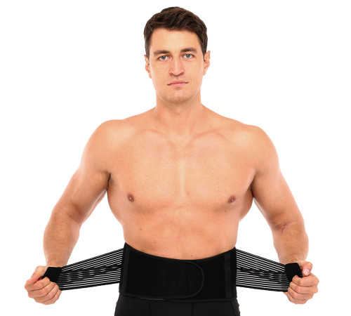 Пояс корсетний для спорту MUTE WAIST SUPPORT one size чорний-білий
