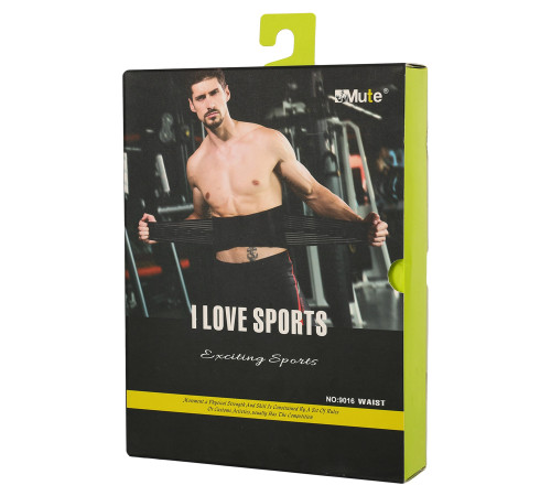 Пояс корсетний для спорту MUTE WAIST SUPPORT one size чорний-білий