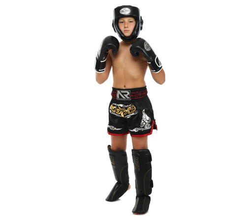 Захист гомілки та стопи Муай Тай, ММА, Кікбоксинг шкіряний UFC PRO Prem Stand Up S-M чорний
