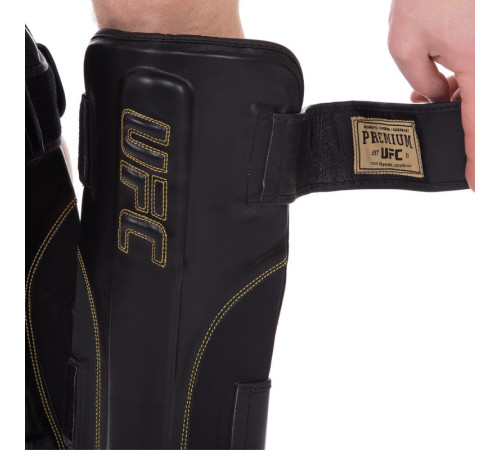 Захист гомілки та стопи Муай Тай, ММА, Кікбоксинг шкіряний UFC PRO Prem Stand Up L-XL чорний